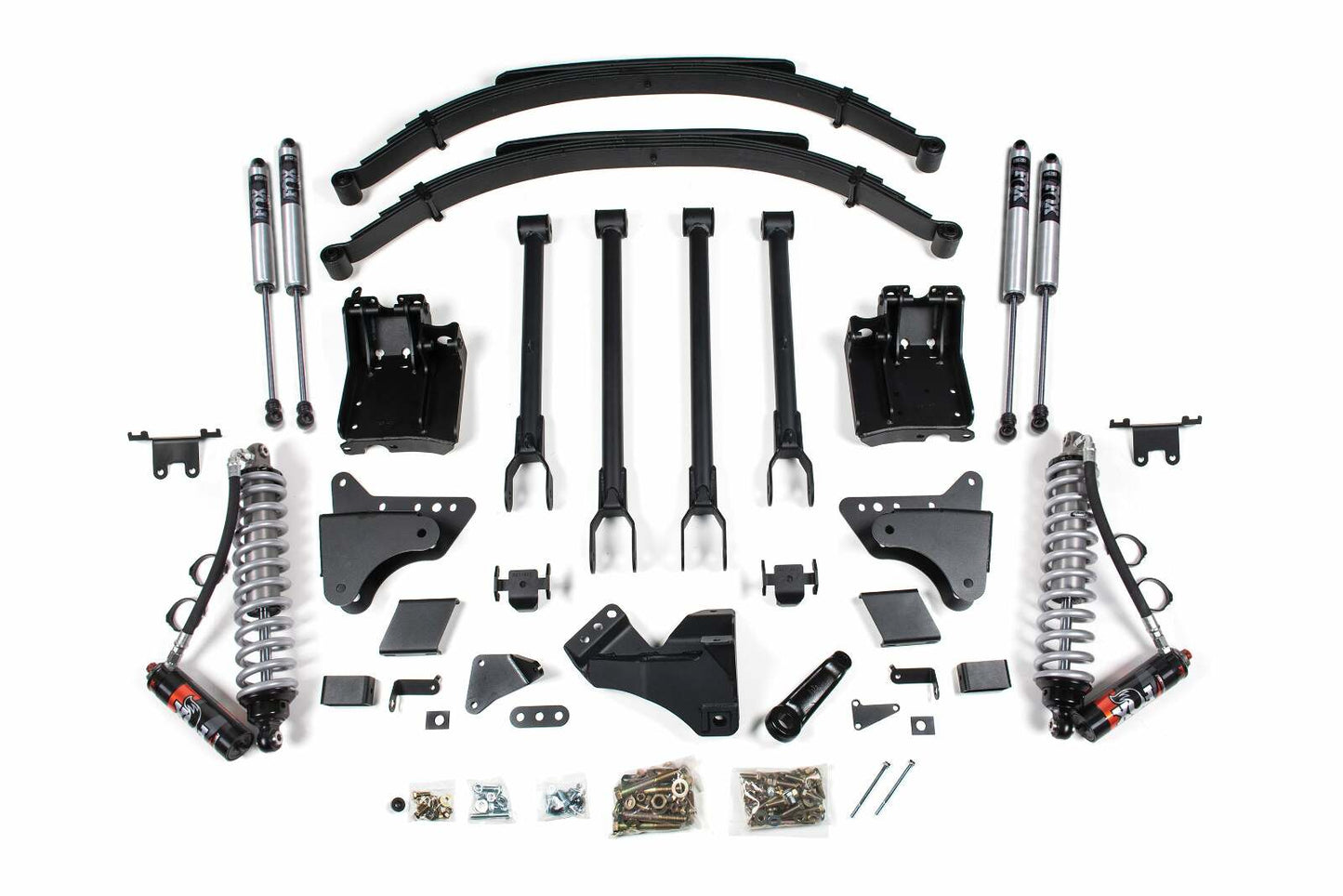 2011-2016 Ford F250/F350 4wd 8" 4-Link Suspension Lift Kit, 7" rear, Spring, Diesel - Fox 2.5 PES C/O Front, Fox 2.0 IFP PS Aux Front, Fox 2.0 IFP PS Rear