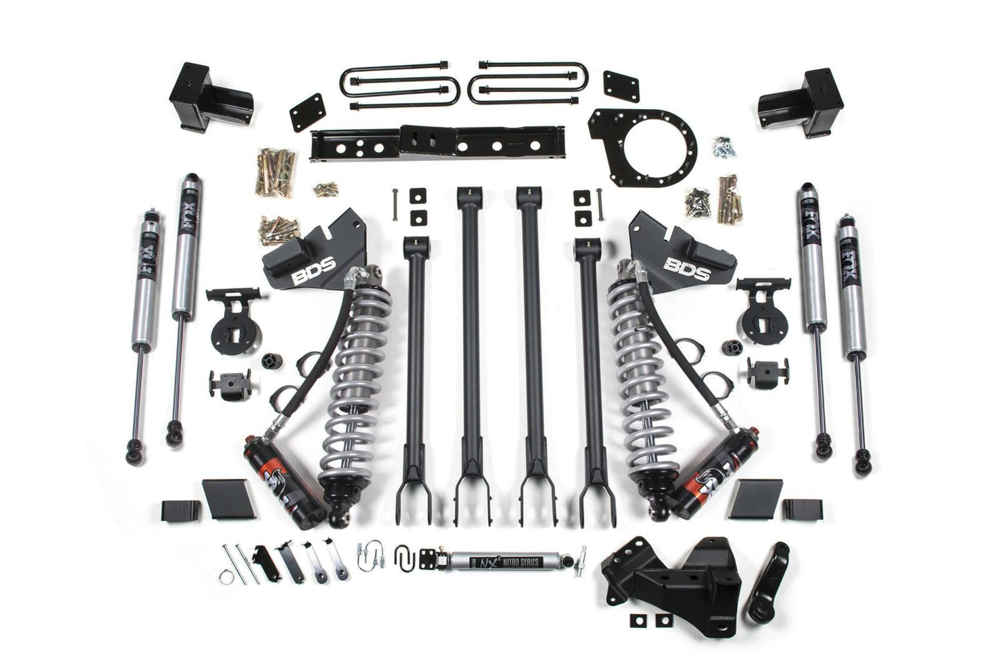 2017-2019 Ford F250/F350 4wd 6" 4-Link Suspension Lift Kit, 6" Rear, Spring, Diesel - Fox 2.5 PES C/O Front, Fox 2.0 IFP PS Aux Front, Fox 2.0 IFP PS Rear