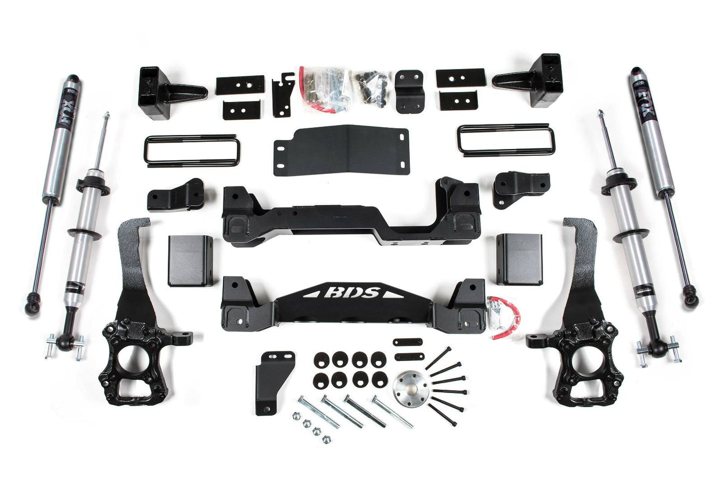 2015-2020 Ford F150 4wd 6" Suspension Lift Kit, 4" Rear Block - Fox 2.0 IFP PS Snap Ring Front, Fox 2.0 IFP PS Rear