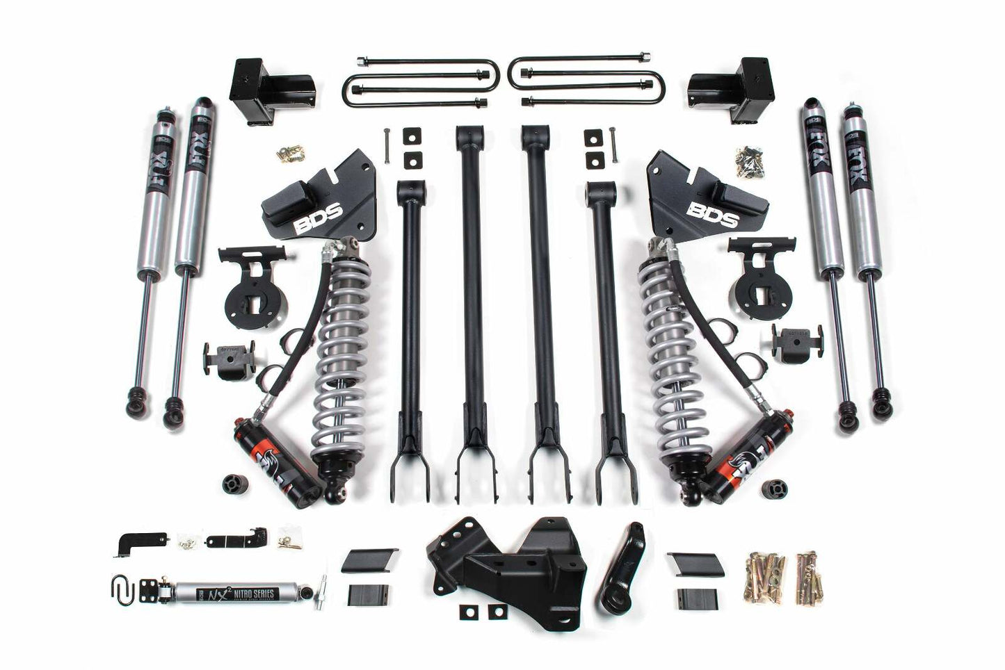 2017-2019 Ford F250/F350 4wd 4" 4-Link Suspension Lift Kit, 3" Rear, Spring, Diesel - Fox 2.5 PES C/O Front, Fox 2.0 IFP PS Aux Front, Fox 2.0 IFP PS Rear