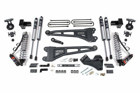 2017-2019 Ford F250/F350 4wd 4" Radius Arm Suspension Lift Kit, 3" Rear, Spring, Diesel - Fox 2.5 PES C/O Front, Fox 2.0 IFP PS Aux Front, Fox 2.0 IFP PS Rear