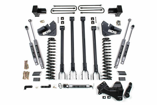 17-19 Ford F250/F350 4" 4 Link Suspension System w/Replacement Rear Leaf Springs - Gas