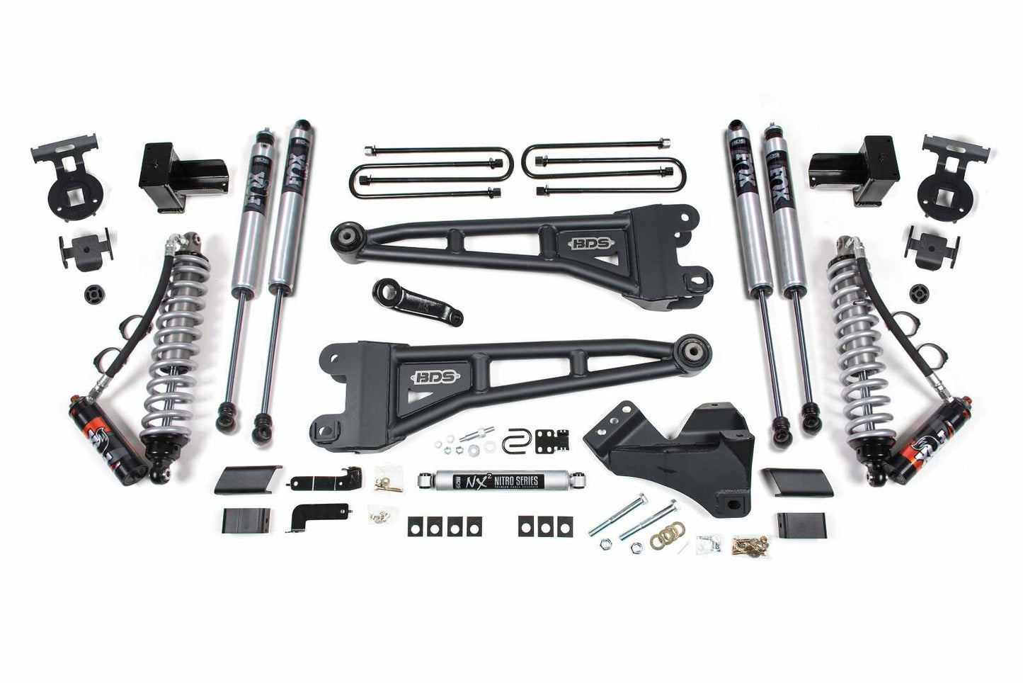 2017-2019 Ford F350 4wd Dually 4" Radius Arm Suspension Lift Kit, 3" Rear, Block, Diesel - Fox 2.5 PES C/O Front, Fox 2.0 IFP PS Aux Front, Fox 2.0 IFP PS Rear