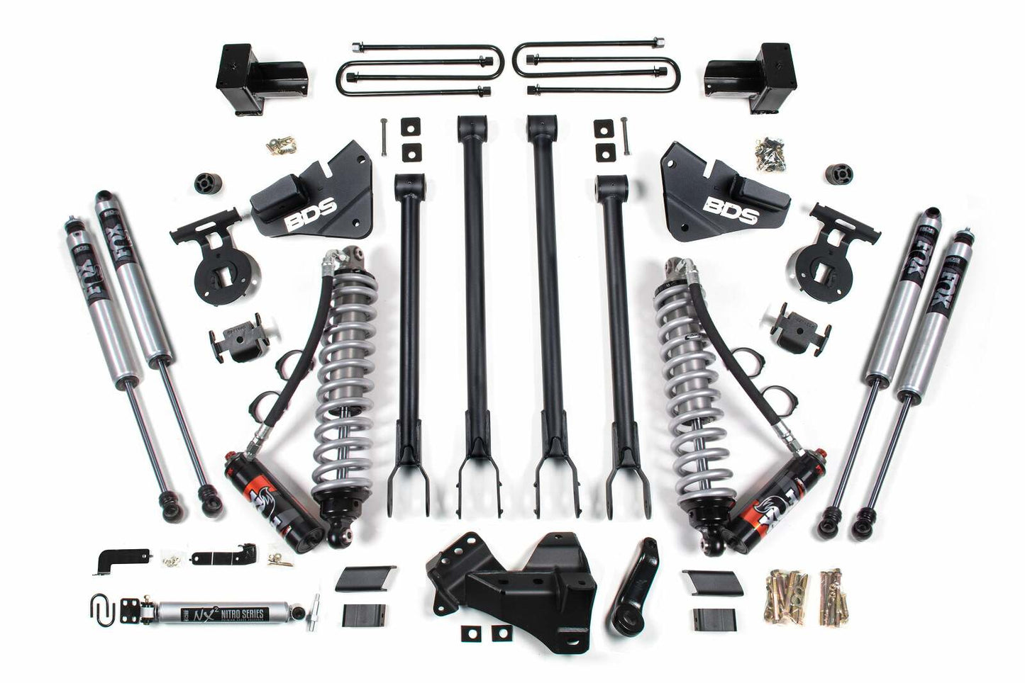 2017-2019 Ford F350 Dually 4wd 4" 4-Link Suspension Lift Kit, 3" Rear, Block, Diesel - Fox 2.5 PES C/O Front, Fox 2.0 IFP PS Aux Front, Fox 2.0 IFP PS Rear