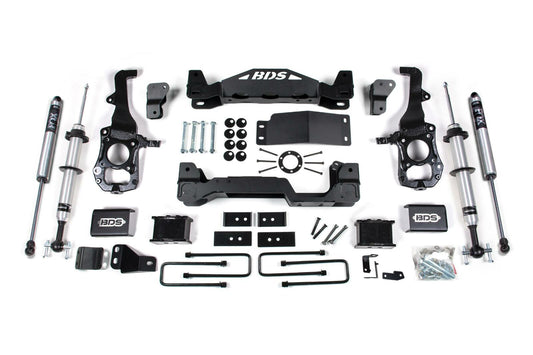 2021-2024 Ford F150 4wd 6" Suspension Lift Kit, 4" Rear Block - Fox 2.0 IFP PS Snap Ring Front, Fox 2.0 IFP PS Rear