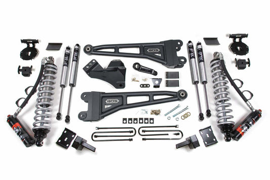 2011-2016 Ford F250/F350 4wd 4" Radius Arm Suspension Lift Kit, 3" Rear, Block, Diesel - Fox 2.5 PES C/O Front, Fox 2.0 IFP PS Aux Front, Fox 2.0 IFP PS Rear