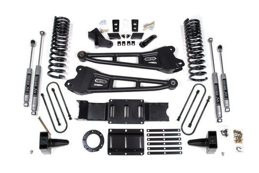 2019-2024 Ram 3500 6" Radius Arm Suspension Lift, 5" Rear, Block, Diesel w/o overload, 6 Bolt T-Case - Fox 2.5 PES R/R DSC Front, Fox 2.5 PES P/B DSC Rear