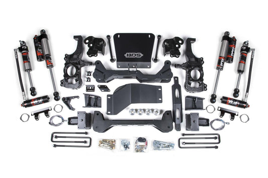 2020-2024 Chevrolet Silverado/GMC Sierra 2500HD/3500HD 4wd 5" Suspension Lift System, 4.5" Rear Lift, Block, w/ overload - Fox 2.5 PES DSC