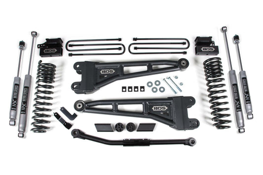 2020-2022 Ford F-450 Super Duty 4wd 3" Radius Arm Suspension Lift Kit, 1" Rear Lift, Block - Fox 2.0 IFP Front, Fox 2.0 IFP Rear