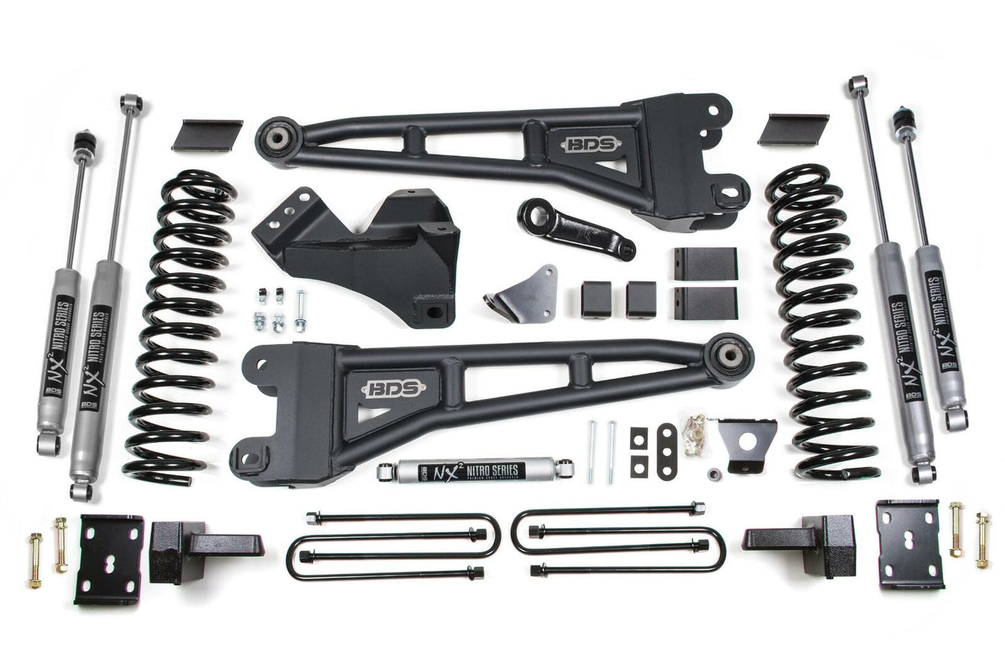 2005-2007 Ford F250/F350 4wd 6" Radius Arm Suspension Lift Kit, 4" Rear Lift, Block, Diesel, w/o overload - NX2