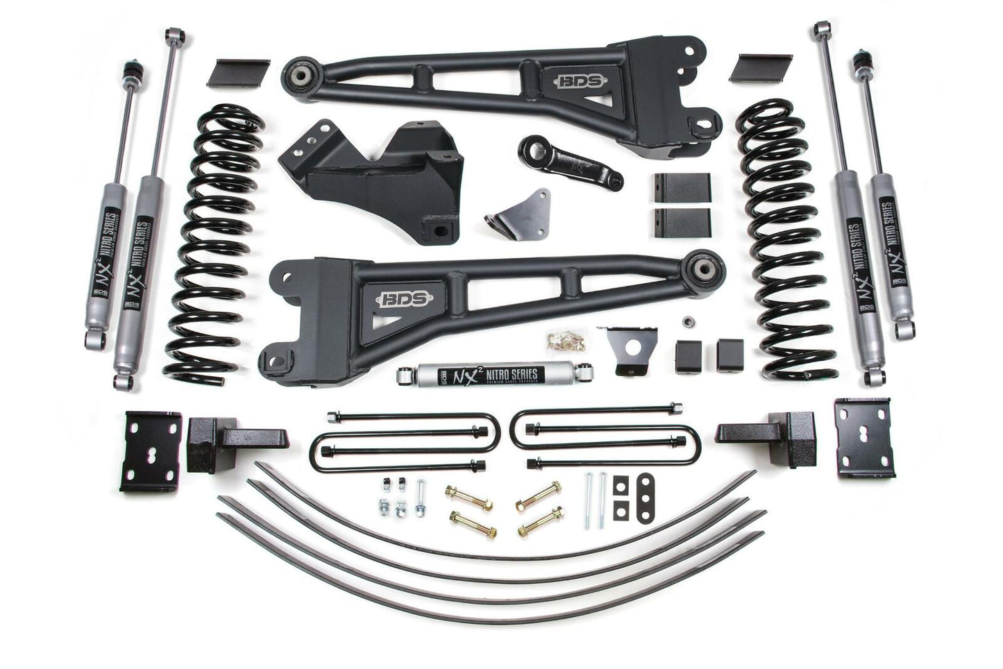 2005-2007 Ford F250/F350 4wd 6" Radius Arm Suspension Lift Kit, 4.5" Rear Lift, Block & AAL, Diesel, w/o overload - NX2