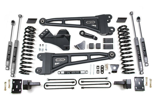 2005-2007 Ford F250/F350 4wd 6" Radius Arm Suspension Lift Kit, 4" Rear Lift, Block, Diesel, w/ overload - NX2