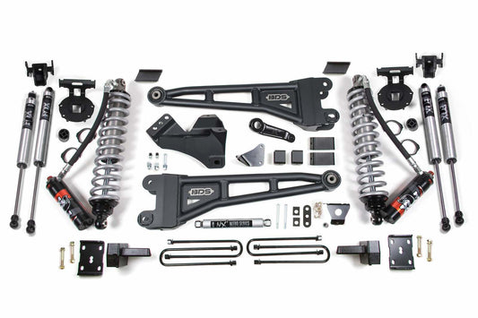 2008-2010 Ford F250/F350 4wd 6" Radius Arm Suspension Lift Kit, 3" Rear Lift, Block, Diesel, With Overload - Fox 2.5 PES C/O Front, Fox 2.0 IFP PS Aux Front, Fox 2.0 IFP PS Rear