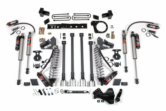 2017-2019 Ford F250/F350 4wd 6" 4-Link Suspension Lift Kit, 4" Rear, Block, Diesel, 2 Leaf Main - Fox 2.5 PES C/O Front, Fox 2.5 PES Aux Front, Fox 2.5 PES Rear