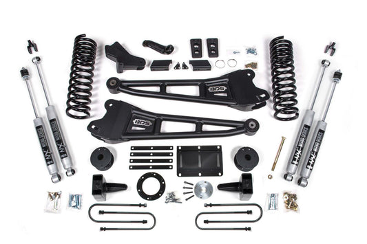 2013-2018 Ram 3500 4wd, 6" Radius Arm Suspension Lift Kit, 6" Rear, Block - Diesel w/ Rear Air Ride - NX2 Shocks