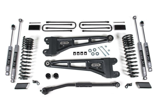 2024 Ford F250/F350 4wd 3" Radius Arm Suspension Lift Kit, 1" Rear Lift, Block - Fox 2.0 IFP Shocks