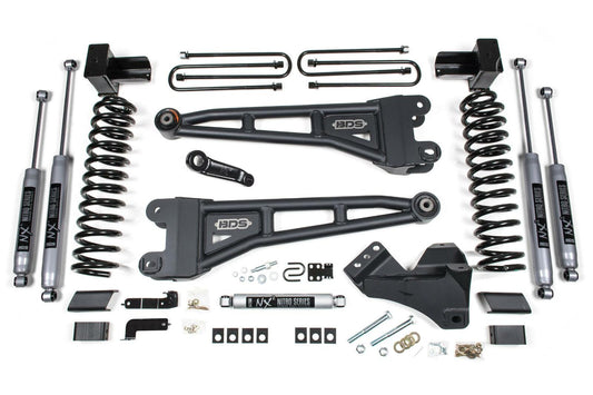 2024 Ford F250/F350 4wd 5" Radius Arm Suspension Lift Kit, 3" Rear, Block, Diesel - NX2 shocks