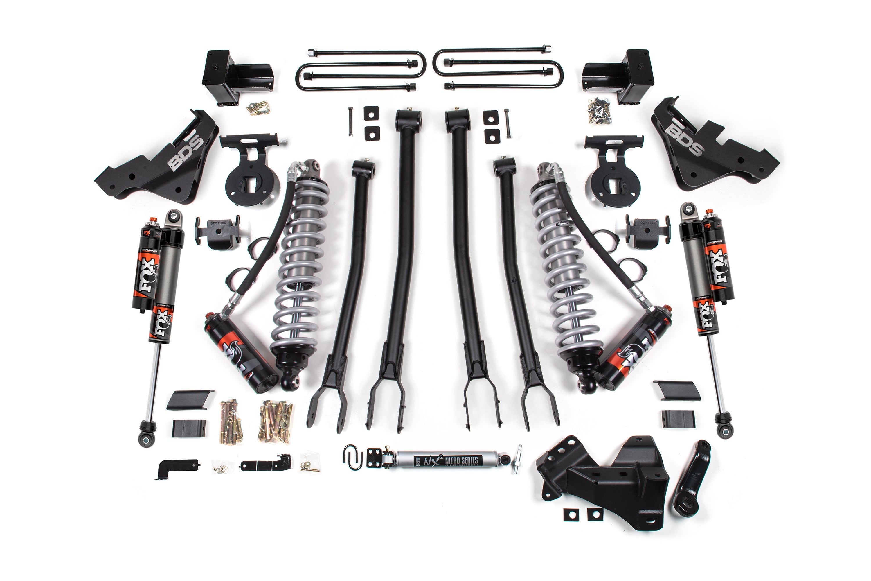 5 Inch Lift Kit w/ 4-Link | FOX 2.5 Performance Elite Coil-Over Conversion | Ford F250/F350 Super Duty (23-25) 4WD | Diesel