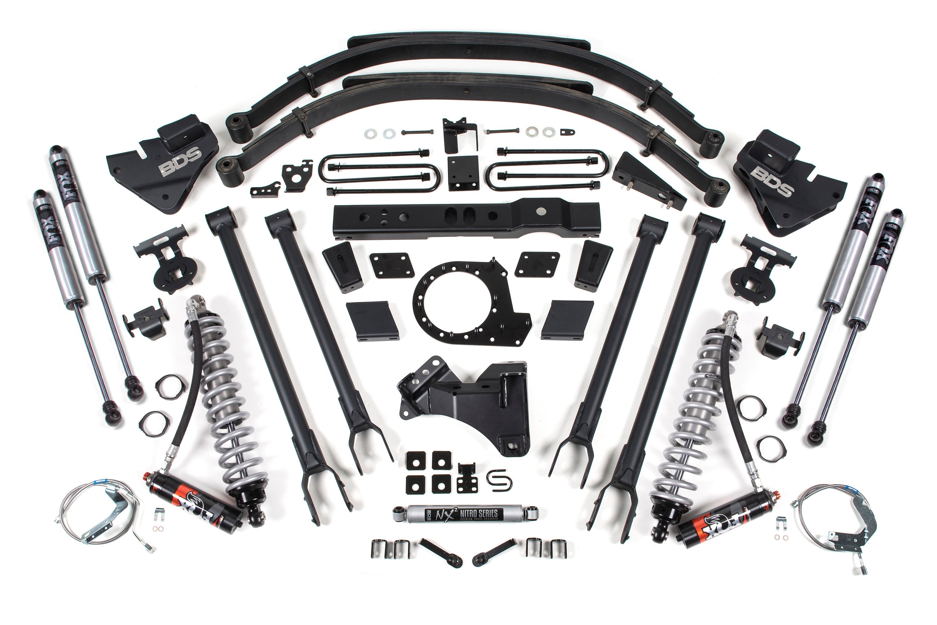 8 Inch Lift Kit w/ 4-Link | FOX 2.5 Performance Elite Coil-Over Conversion | Ford F250/F350 Super Duty (17-19) 4WD | Diesel -1