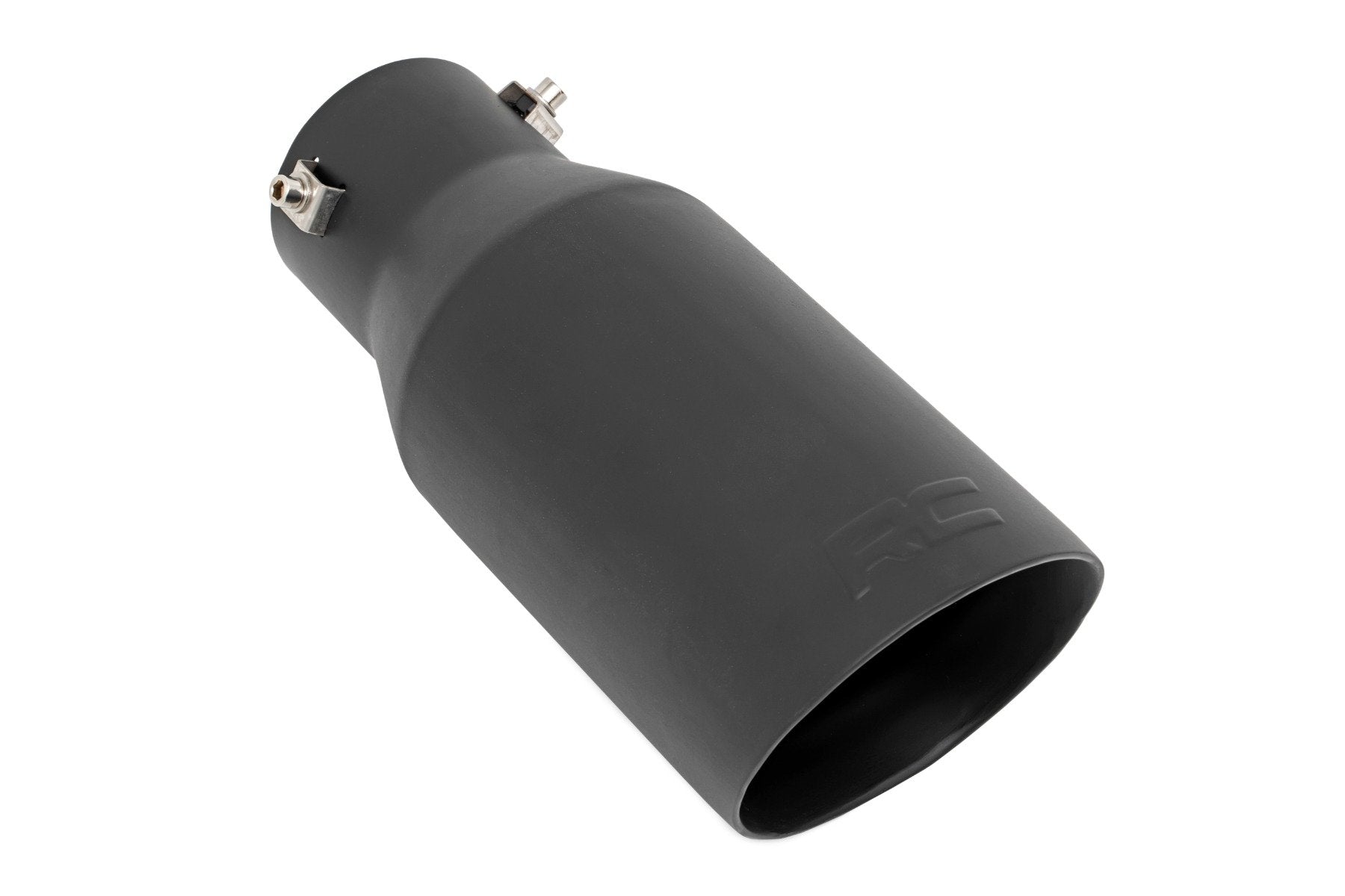 Rough Country Exhaust Tip | Black | RC Logo | 2.5-3.125" Pipe