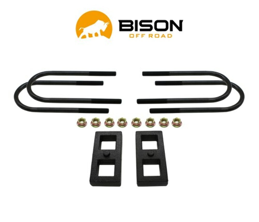 Bison Off Road 1'' Cast Rear Block Kit GM Silverado/Sierra 2500/3500 HD Style W/Overloads 11-24 img2