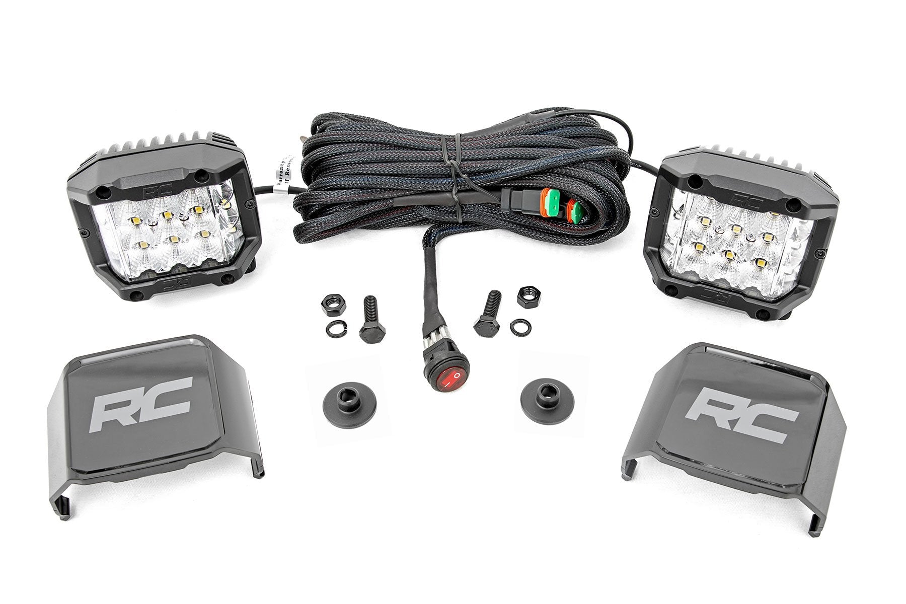 Rough Country LED Light Ditch Mount 2" Chrome Pair Wide Ford Bronco 2021 71050