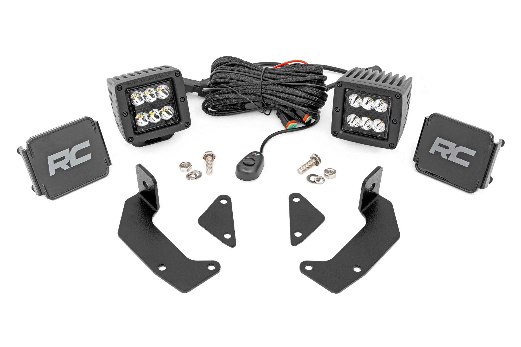 Rough Country LED Light Kit Cage Mount 2" Black Pair CFMoto UForce 1000/1000XL 96103