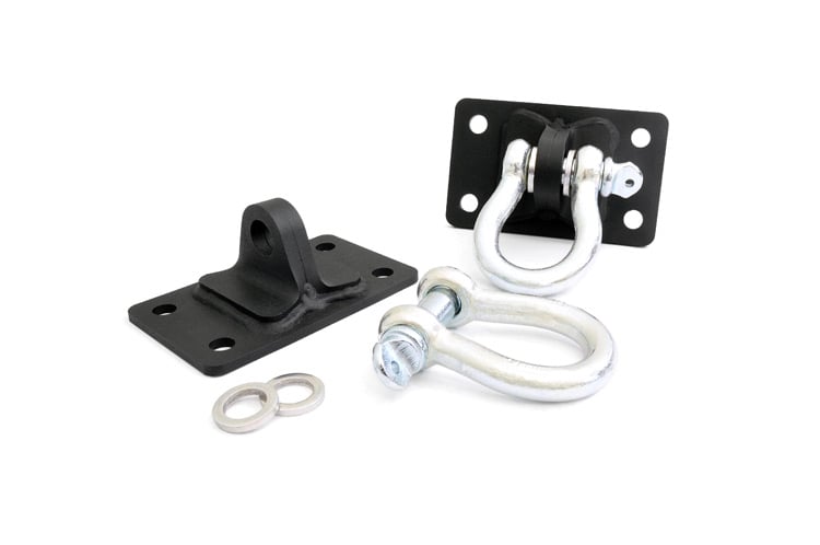 Rough Country D Ring Shackles Mounts Jeep Wrangler JK Stubby Bumper - 1046
