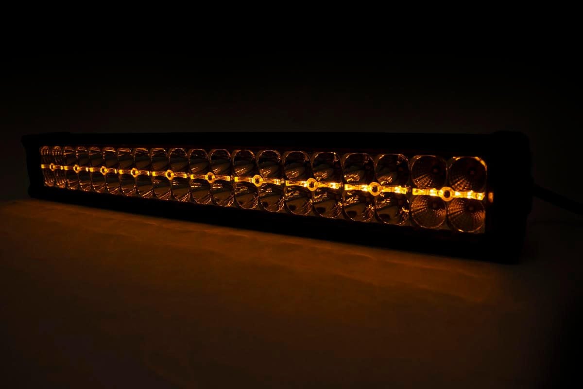 Rough Country 20-inch Cree LED Light Bar-Dual Row Chrome Series w/ Amber DRL 70920DA