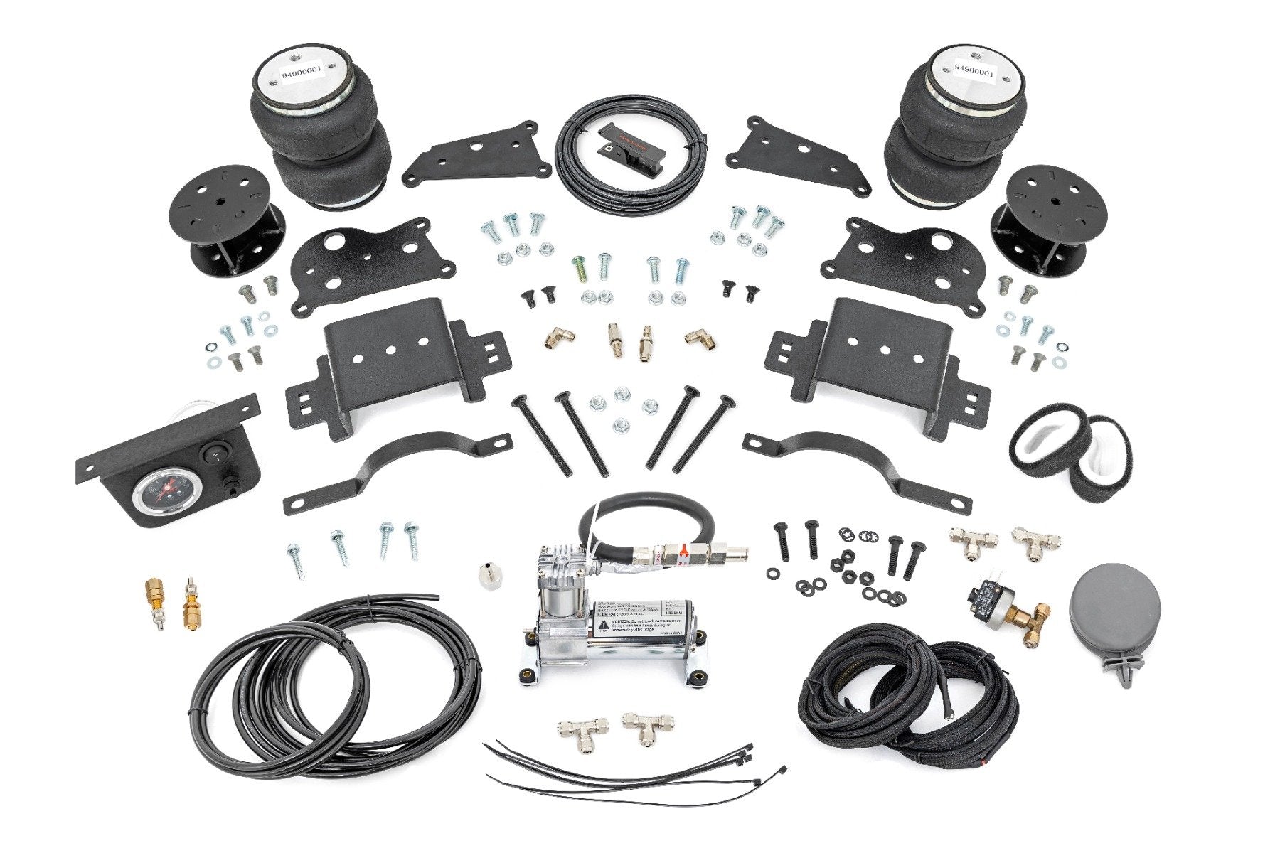 Rough Country Air Spring Spacer Kit w/ Compressor 5" Lift for Ram 2500 4WD 14-24 10033AC