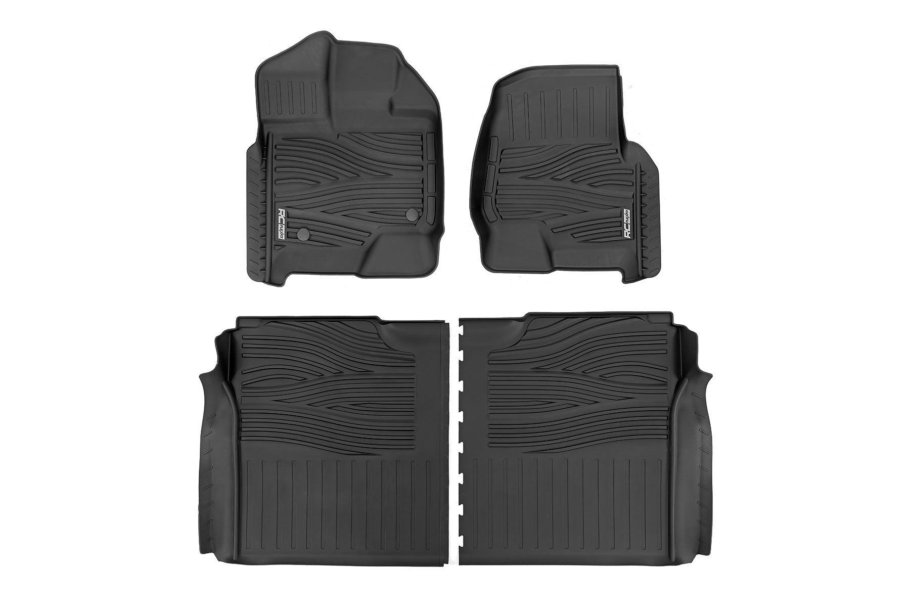 Rough Country Flex-Fit Floor Mats FR & RR for Ford F150/Lightning/Raptor 17-25 FF-51512