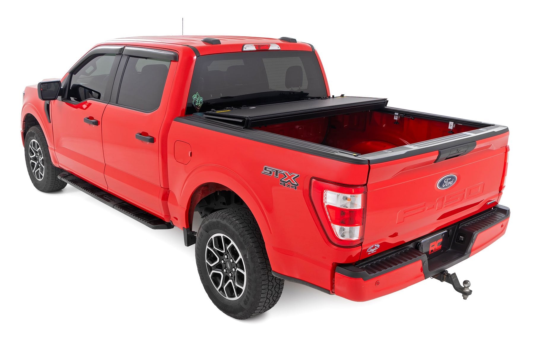 Rough Country Hard Tri-Fold Flip Up Bed Cover | 6'7" Bed | for Ford F-150 15-20 49225650_A