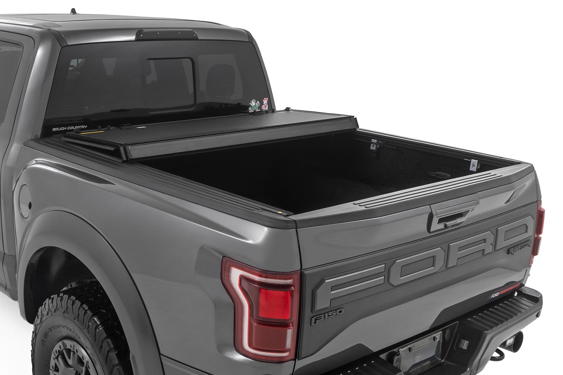 Rough Country Hard Tri-Fold Flip Up Bed Cover | 6'7" Bed | for Ford F-150 15-25 49225650