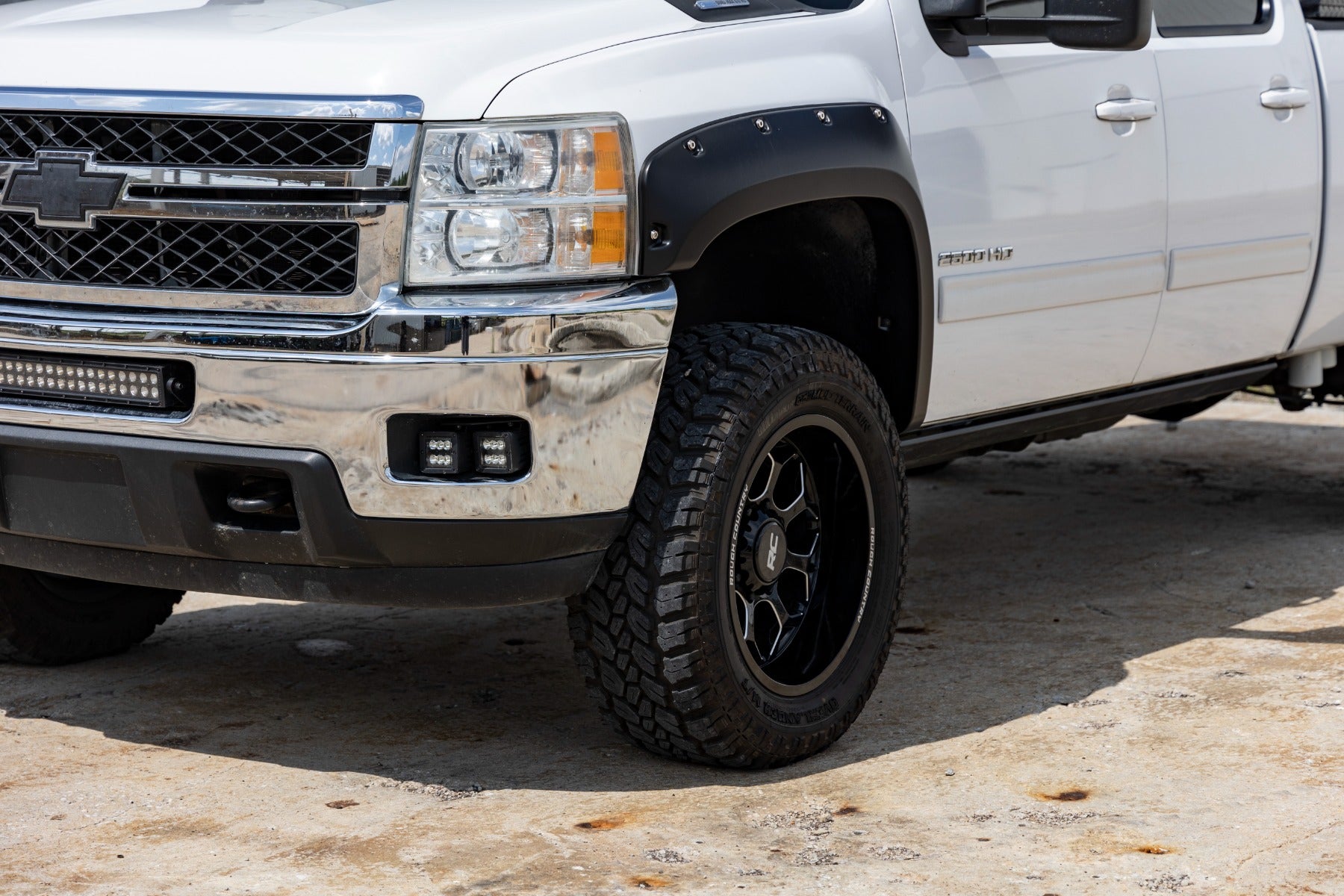 Rough Country Sport Fender Flares PS2 Bright Silver Metallic for Ram 1500 09-18 F-C10714B-16