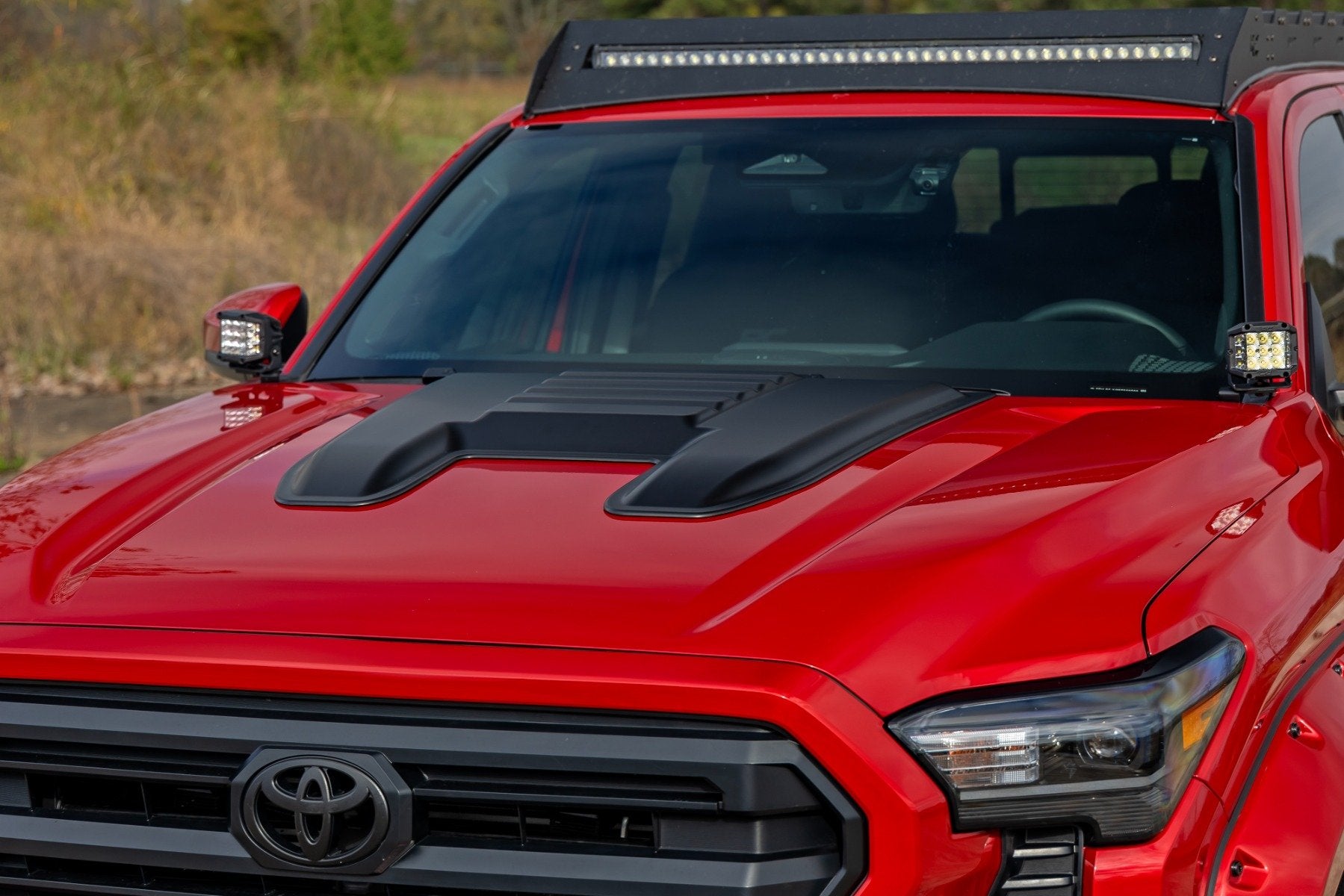 Rough Country Hood Scoop 040 White Toyota Tacoma 2024 HS80010-040
