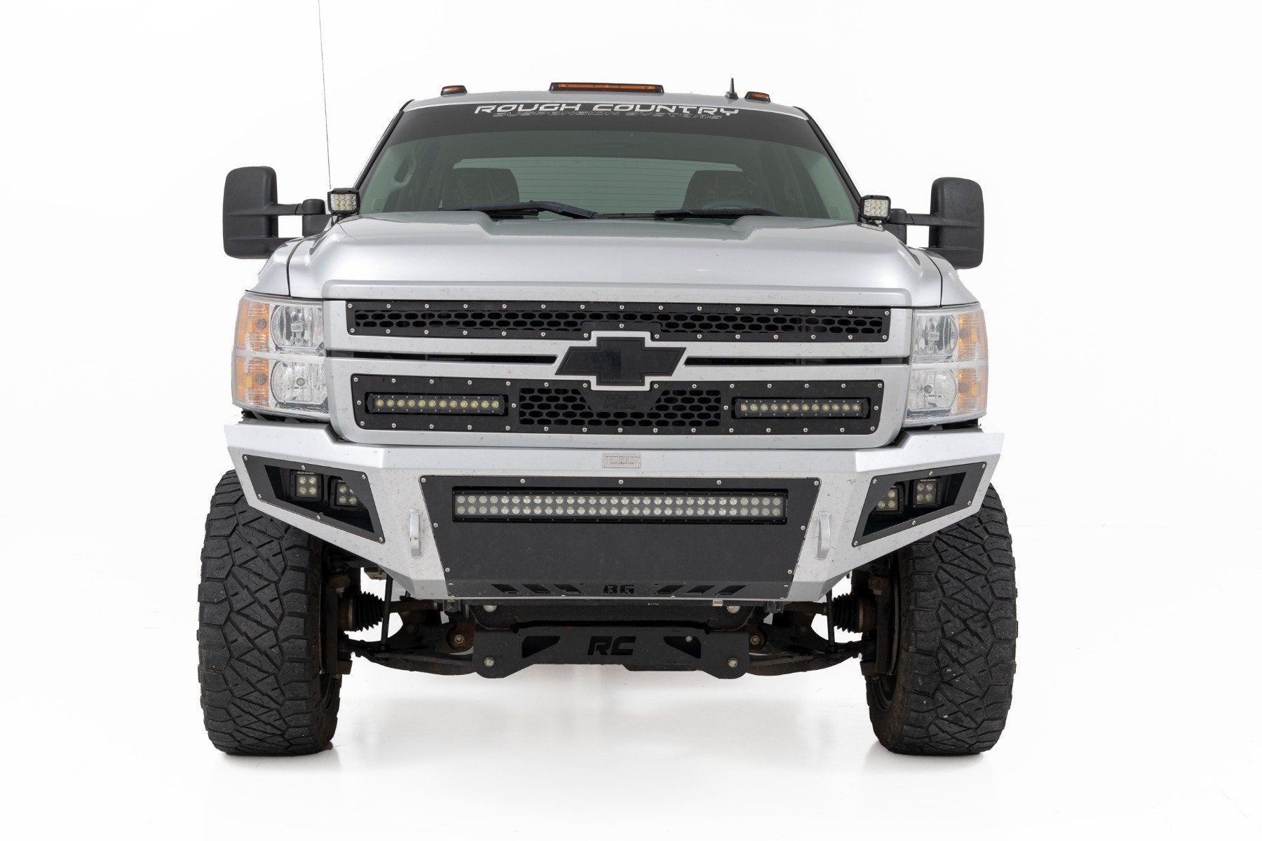 Rough Country LED Light Ditch Mount 2" Black Pair Spot Chevy 1500 2007-2013 71058