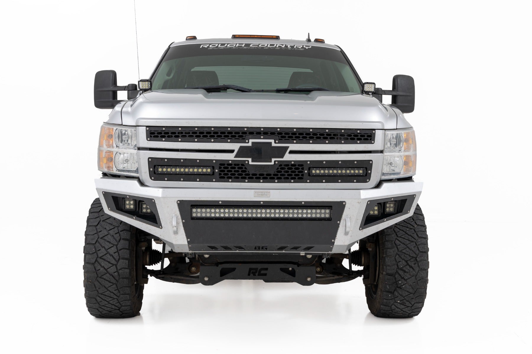 Rough Country LED Light Ditch Mount 2" Black Pair Amber DRL Chevy 1500 2007-2013 71061
