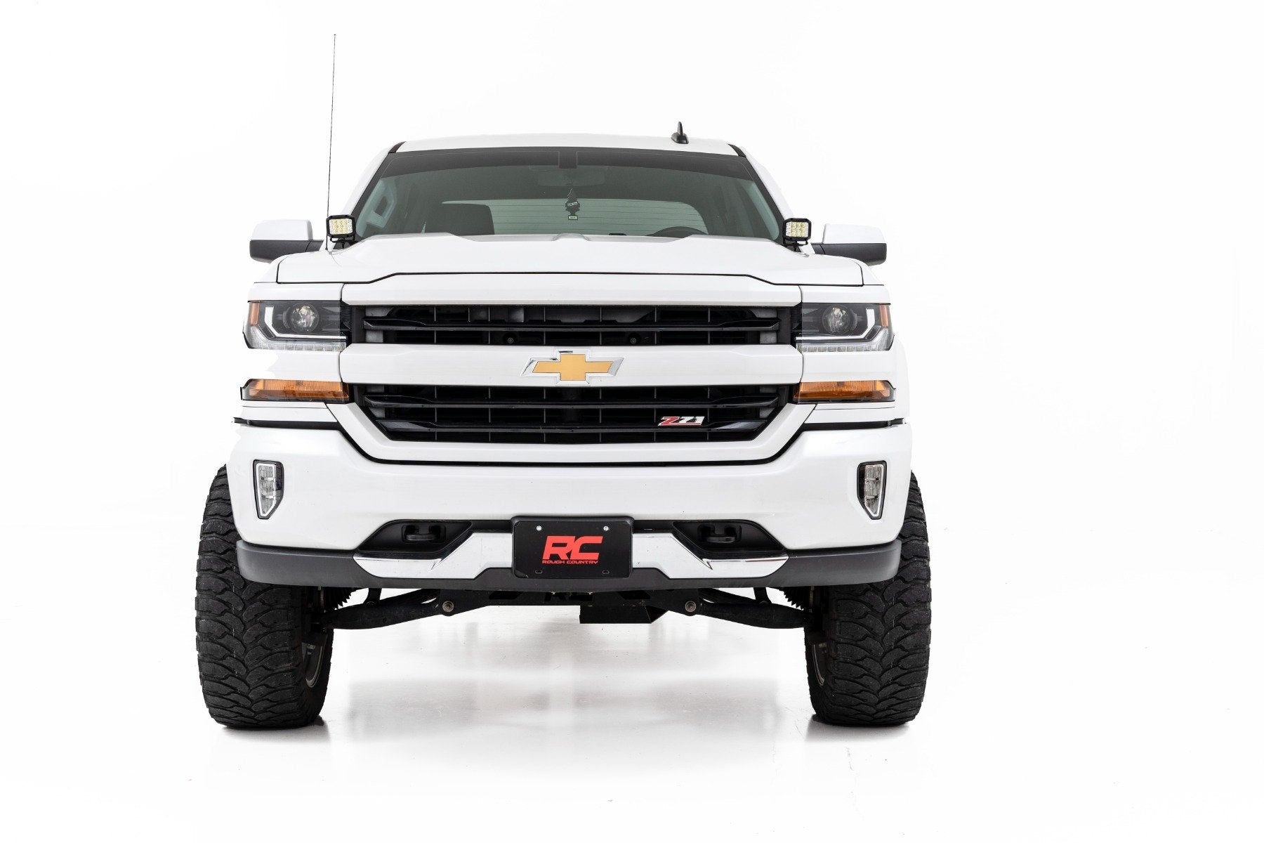 Rough Country LED Light Ditch Mount 2" Black Pair Amber DRL Chevy/GMC 1500 14-18 71055