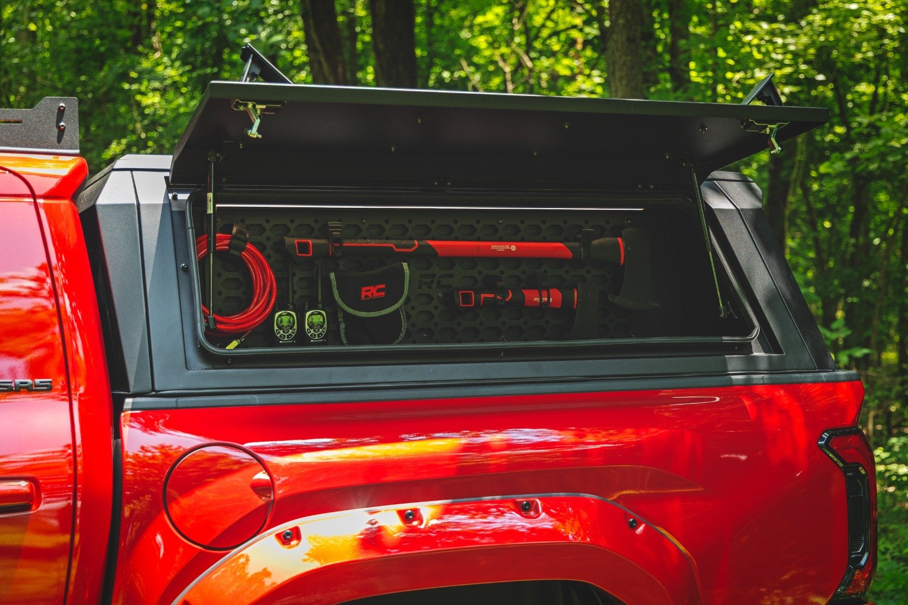 Rough Country Bed Cap Molle Panel Side Storage Bin | Drivers Side | for Toyota Tacoma (16-26)