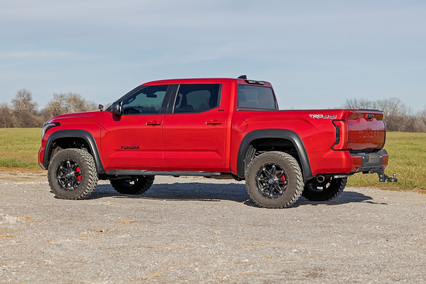 Rough Country Caliper Covers Red for Toyota Tundra Front & Rear 2022-2025