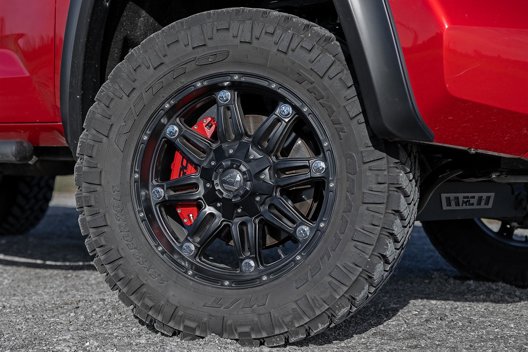 Rough Country Caliper Covers Red for Toyota Tundra Front & Rear 2022-2025