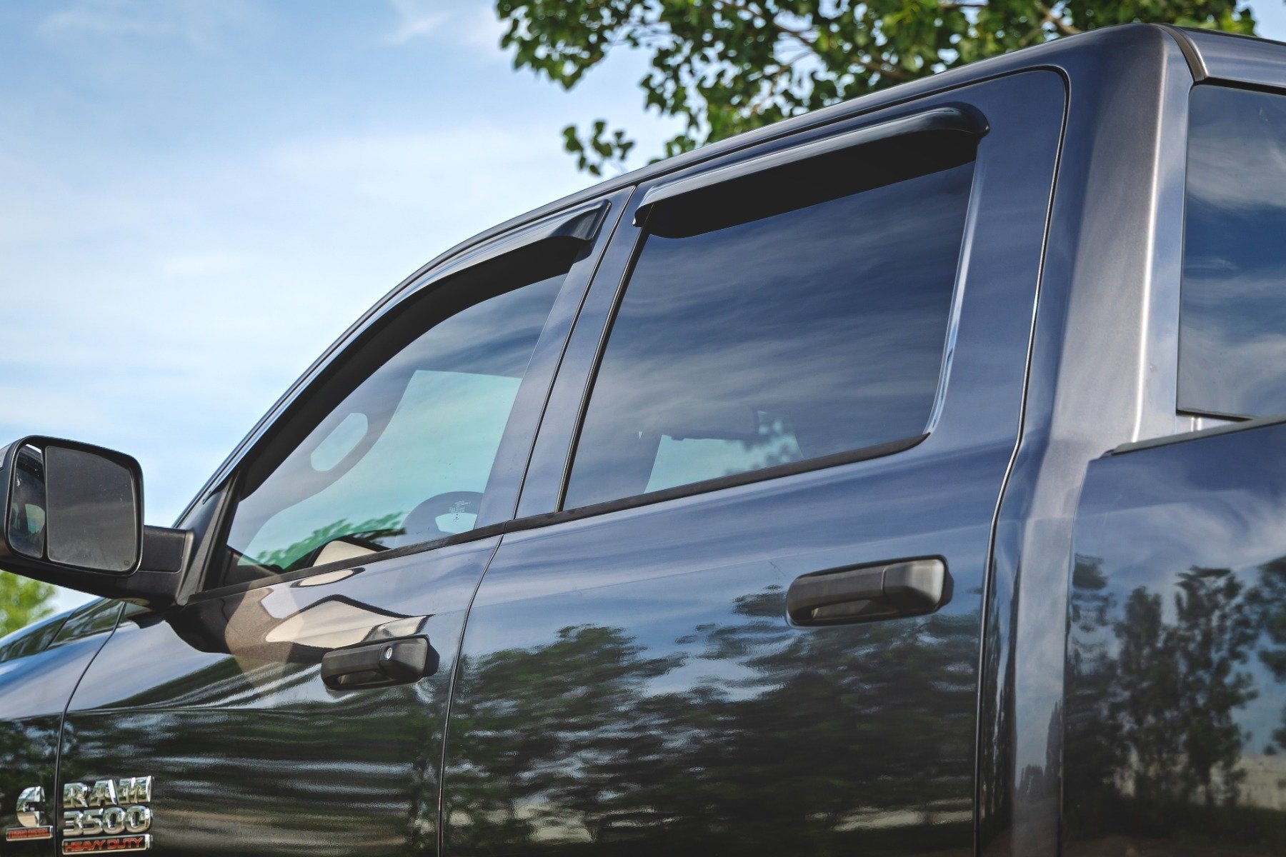 Rough Country Side Window Deflectors | Tape On Rain Guard | for Ram 1500 (09-18)/2500 (10-26)