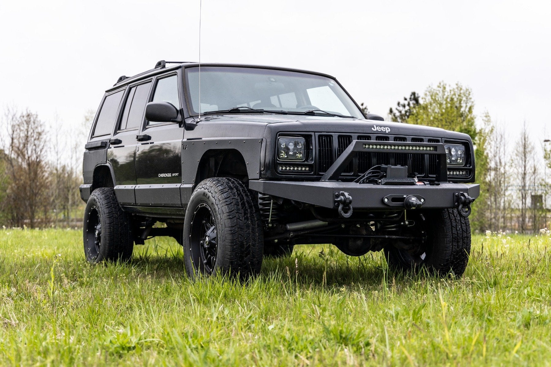 Rough Country 8-inch Cree LED Light Bars Pair Black Series 70728BL