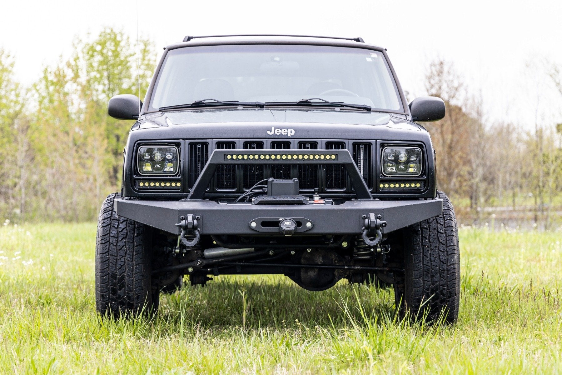 Rough Country 8-inch Cree LED Light Bars Pair Black Series 70728BL