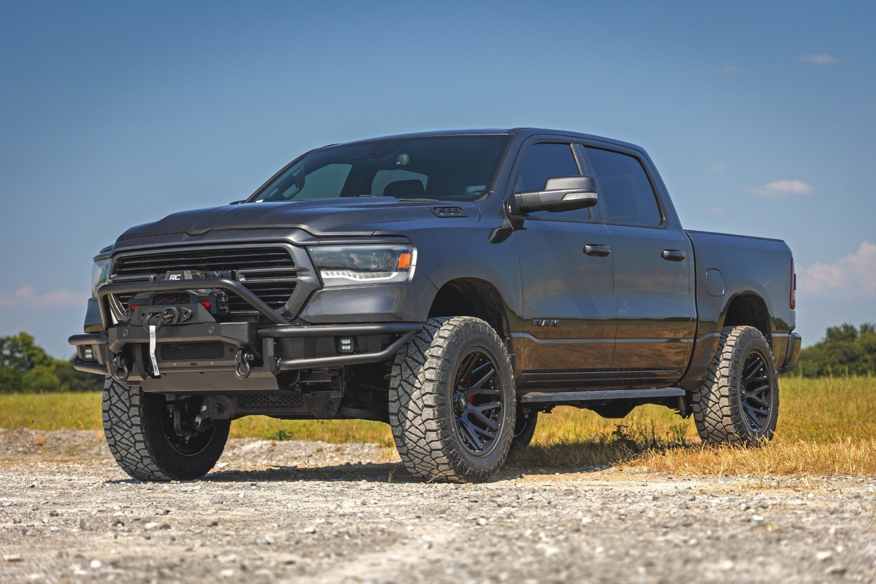 Rough Country Front Bumper Tubular Winch Mount for Ram 1500 19-24 51214W