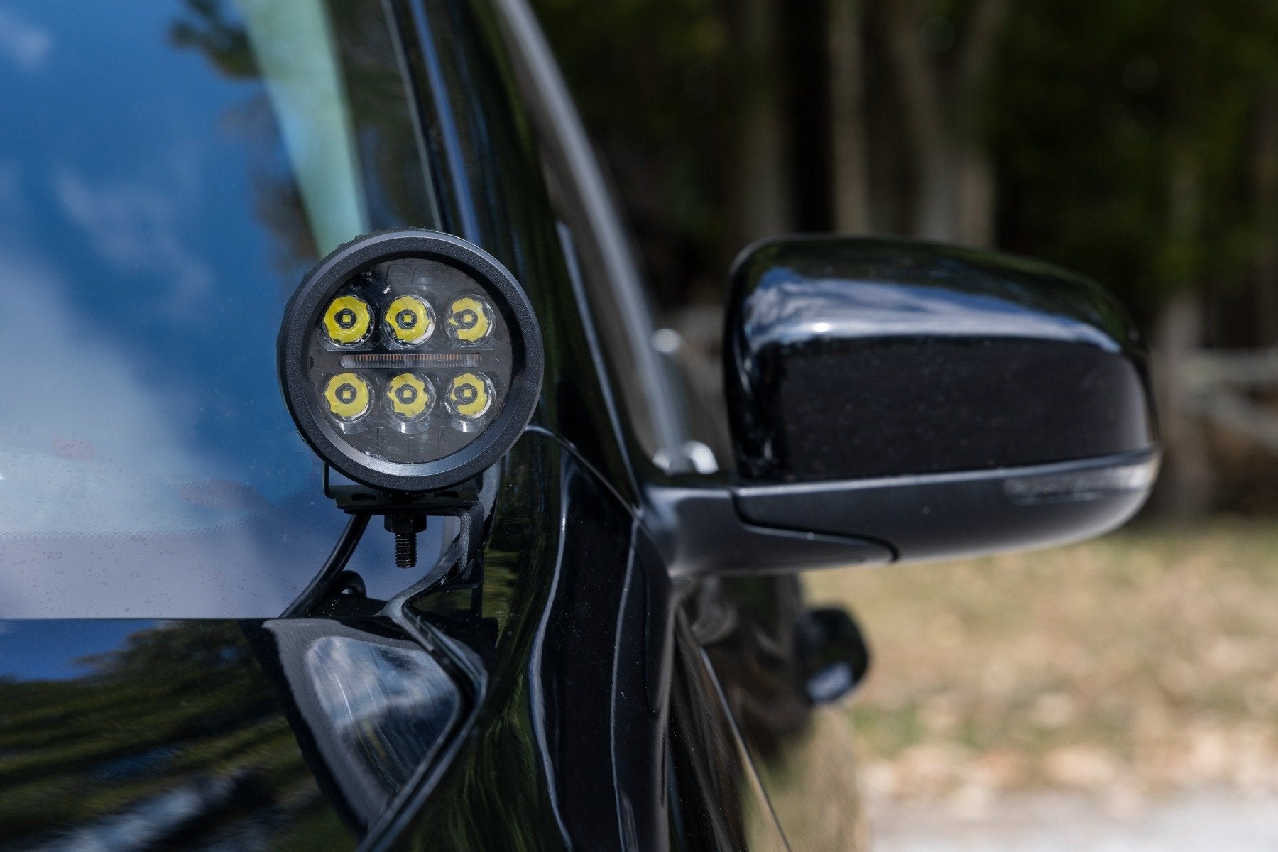 Rough Country LED Lights Ditch Mount 2" Black Pair White DRL Jeep KL 14-21 70080