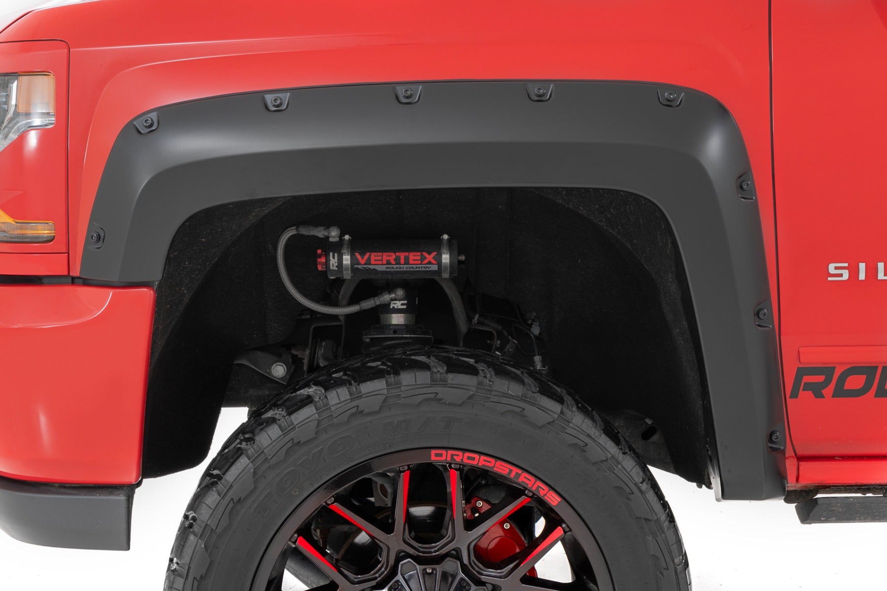 Rough Country Pocket Fender Flares | 5'9" Bed | G7C Red Hot | Chevy Silverado 1500 (14-18 & Classic)