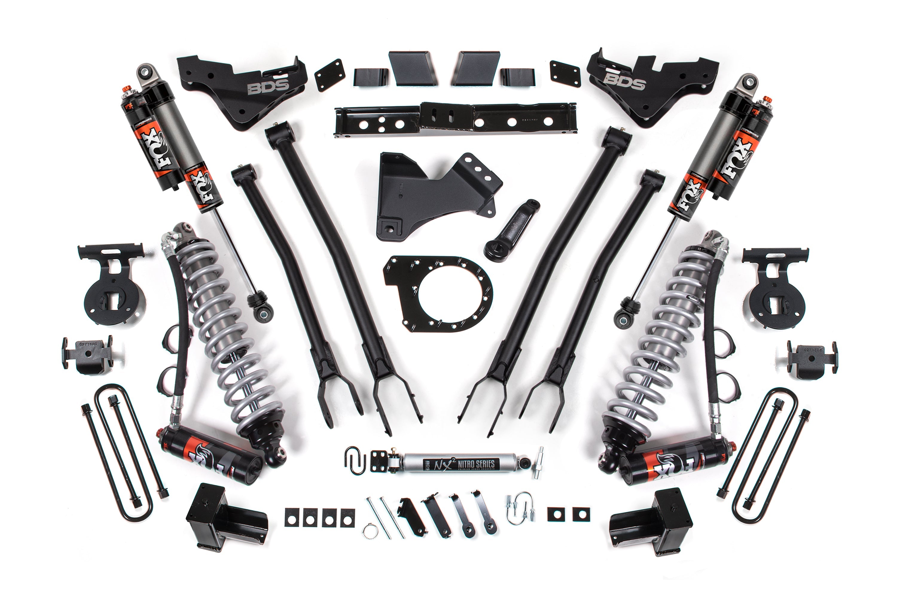 7 Inch Lift Kit w/ 4-Link | FOX 2.5 Performance Elite Coil-Over Conversion | Ford F350 Super Duty DRW (23-25) 4WD | Diesel
