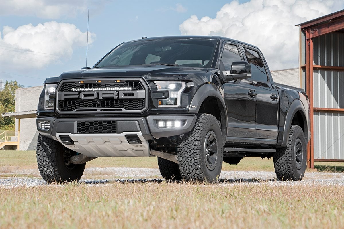 Rough Country Ford 30in LED Hidden Grille Kit w/Black DRL 17-20 F-150 Raptor 70701BLDRL