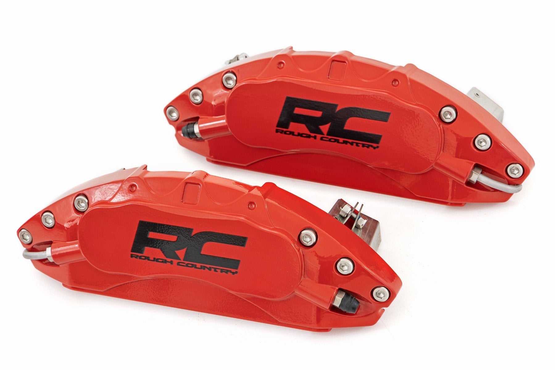 Rough Country Caliper Covers Red for Toyota Tundra Front & Rear 2022-2025